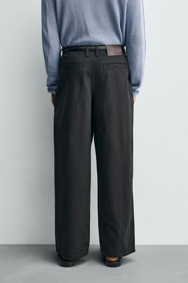 WIDE-LEG PLEATED TROUSERS - Brown by Zara - Image 2