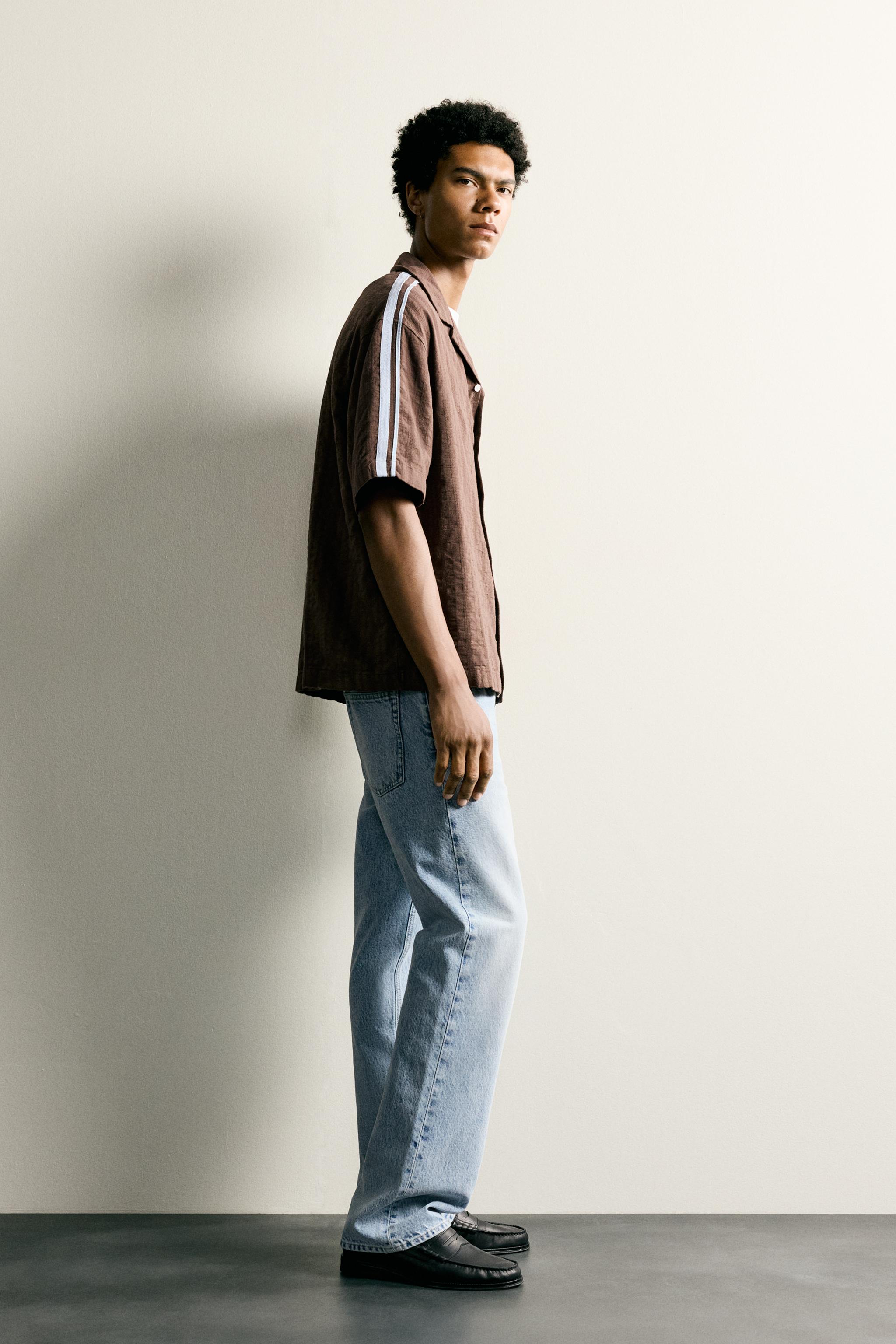 CONTRAST EMBROIDERED STRIPE SHIRT