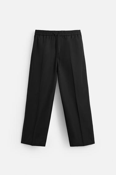 RELAXED FIT TROUSERS WITH STRIPE - Black by Zara - Image 6