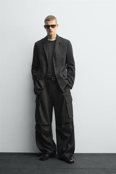 RELAXED FIT CARGO SUIT TROUSERS SOSHIOTSUKI X ZARA - Black by Zara