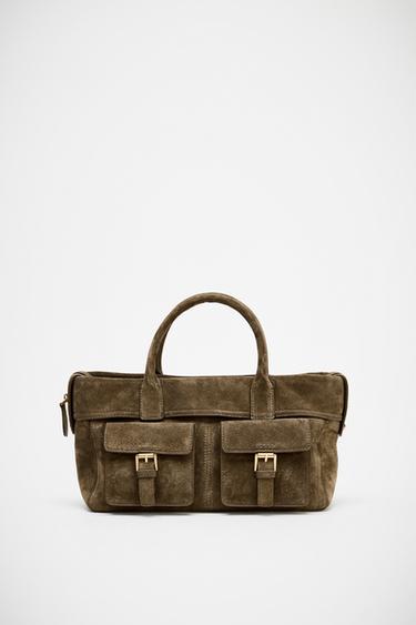 BOLSA CITY COM BOLSOS DE COURO - Verde da Zara