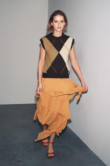 ARGYLE KNIT WAISTCOAT TOP - Multicoloured by Zara - Image 3