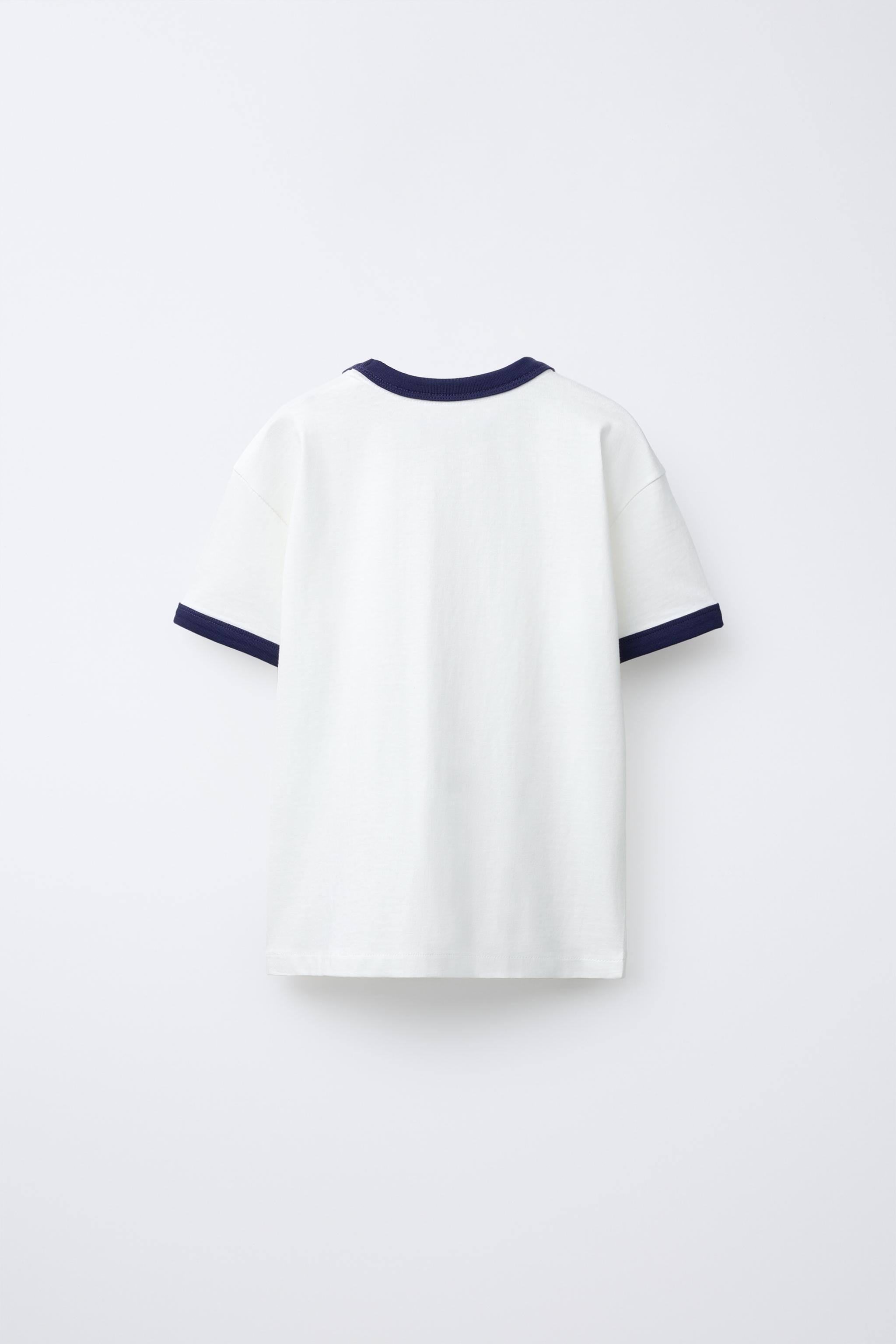 ★ドイツ発*ZARA*新作*コントラストモノグラム刺繍Tシャツ/EC★ コントラスト刺繍Tシャツ - ブラック | ZARA Japan / 日本