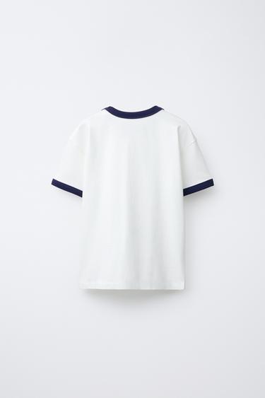 CONTRAST TRIM T-SHIRT - White by Zara - Image 1