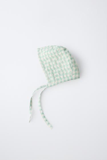 BONNET À CARREAUX VICHY - Vert d'eau de Zara - Image 2