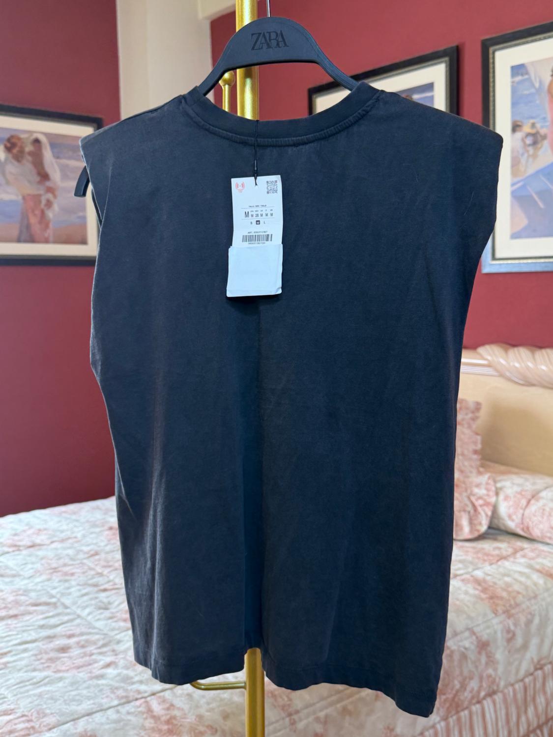 JEWEL SHOULDER PAD FADED-EFFECT T-SHIRT - Image 7