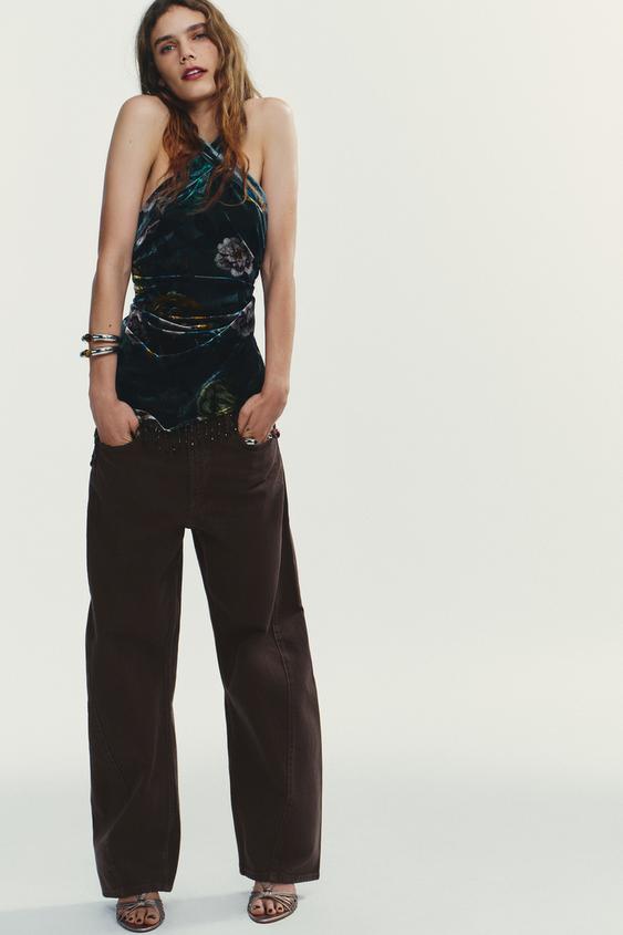 TRF MID-RISE BAGGY BARREL JEANS