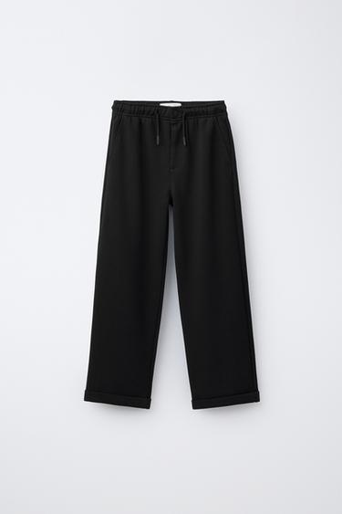 PANTALÓN COMFORT CORDONES - Negro de Zara - Imagen 0