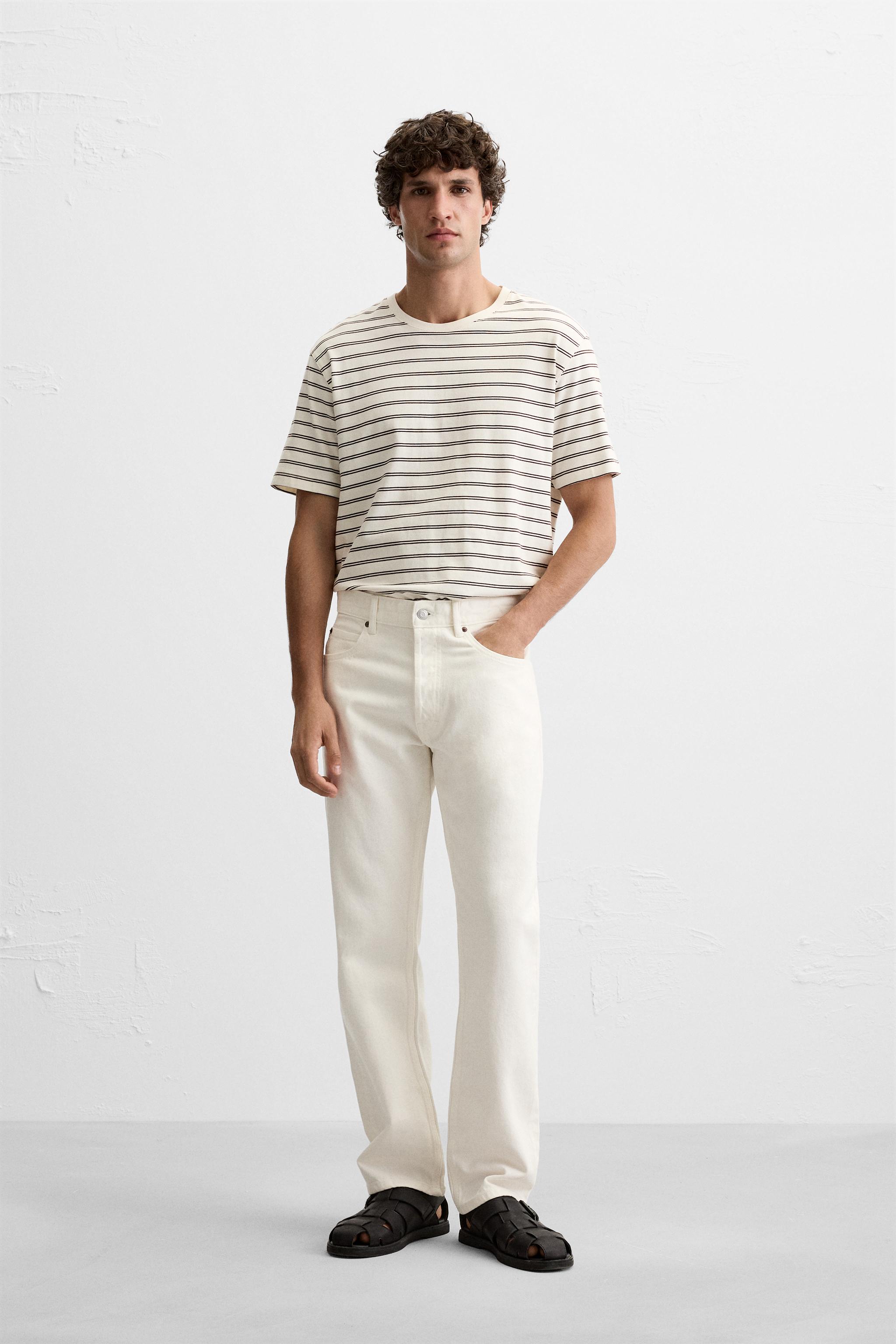 Fashion straight fit white jeans