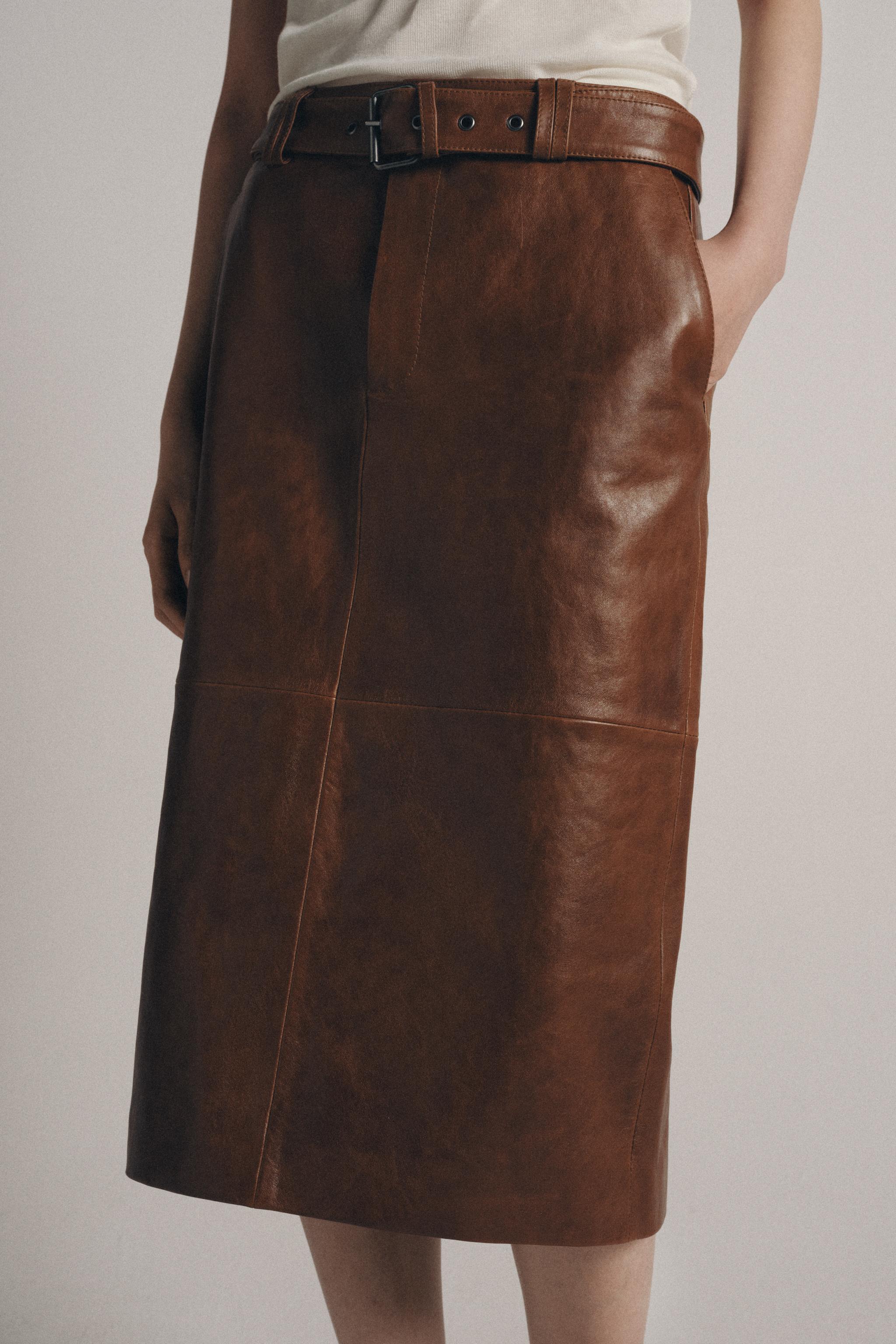 100% LEATHER PENCIL SKIRT ZW COLLECTION LIMITED EDITION
