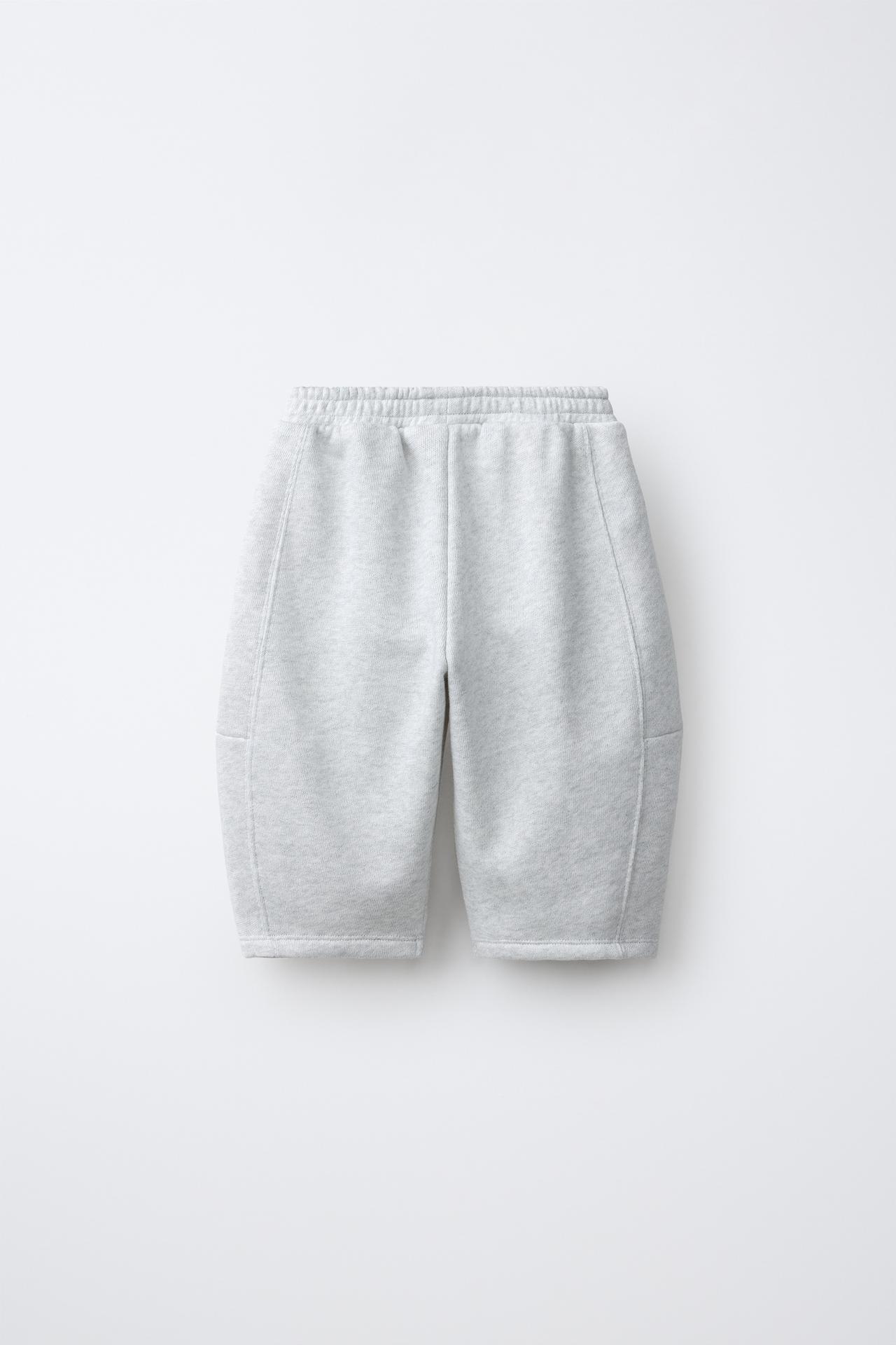 FRUIT OF THE LOOM™ EMBROIDERED BALLOON PANTS — Light gray