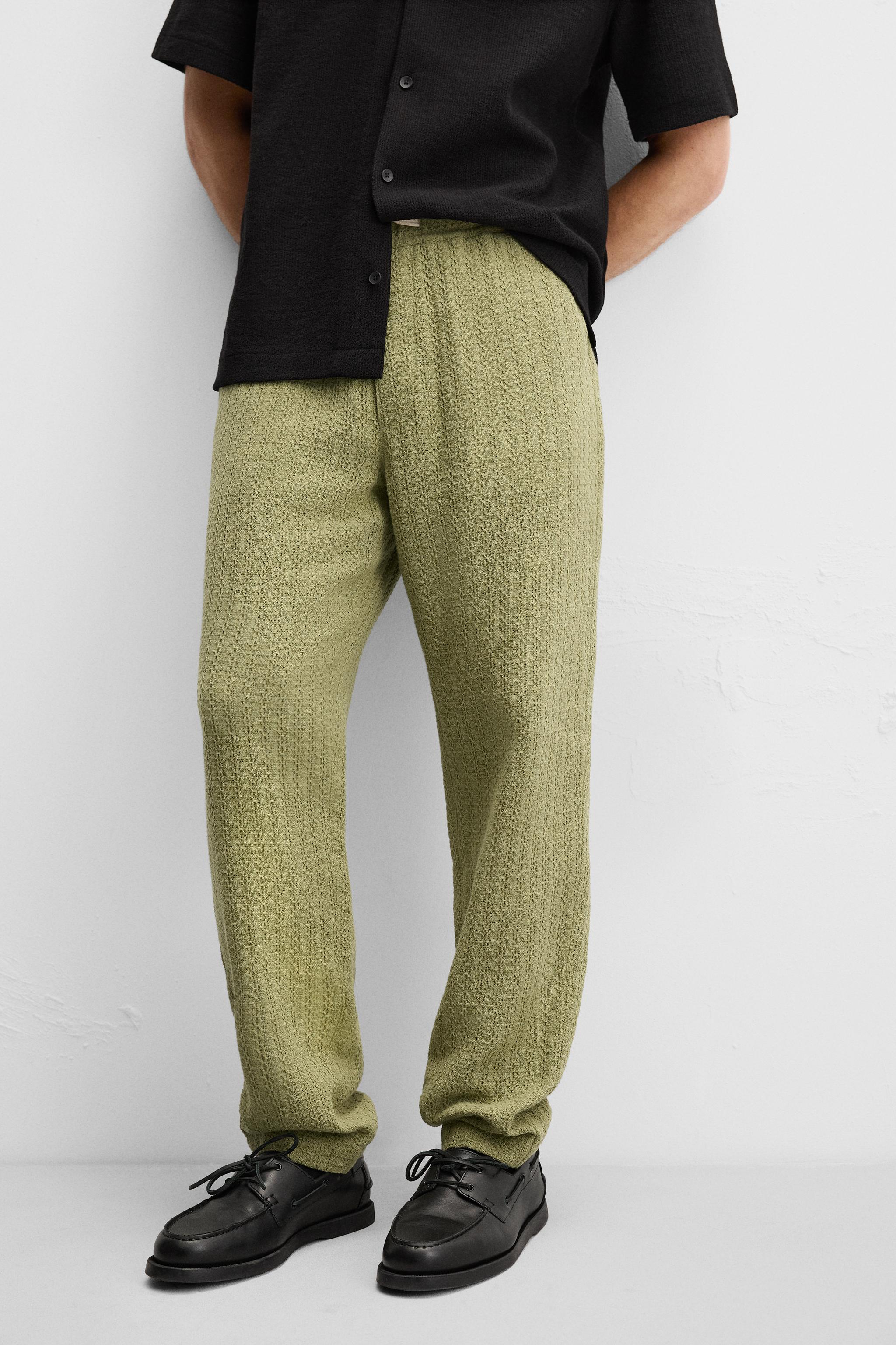 TEXTURED PANTS - Moss green | ZARA United States