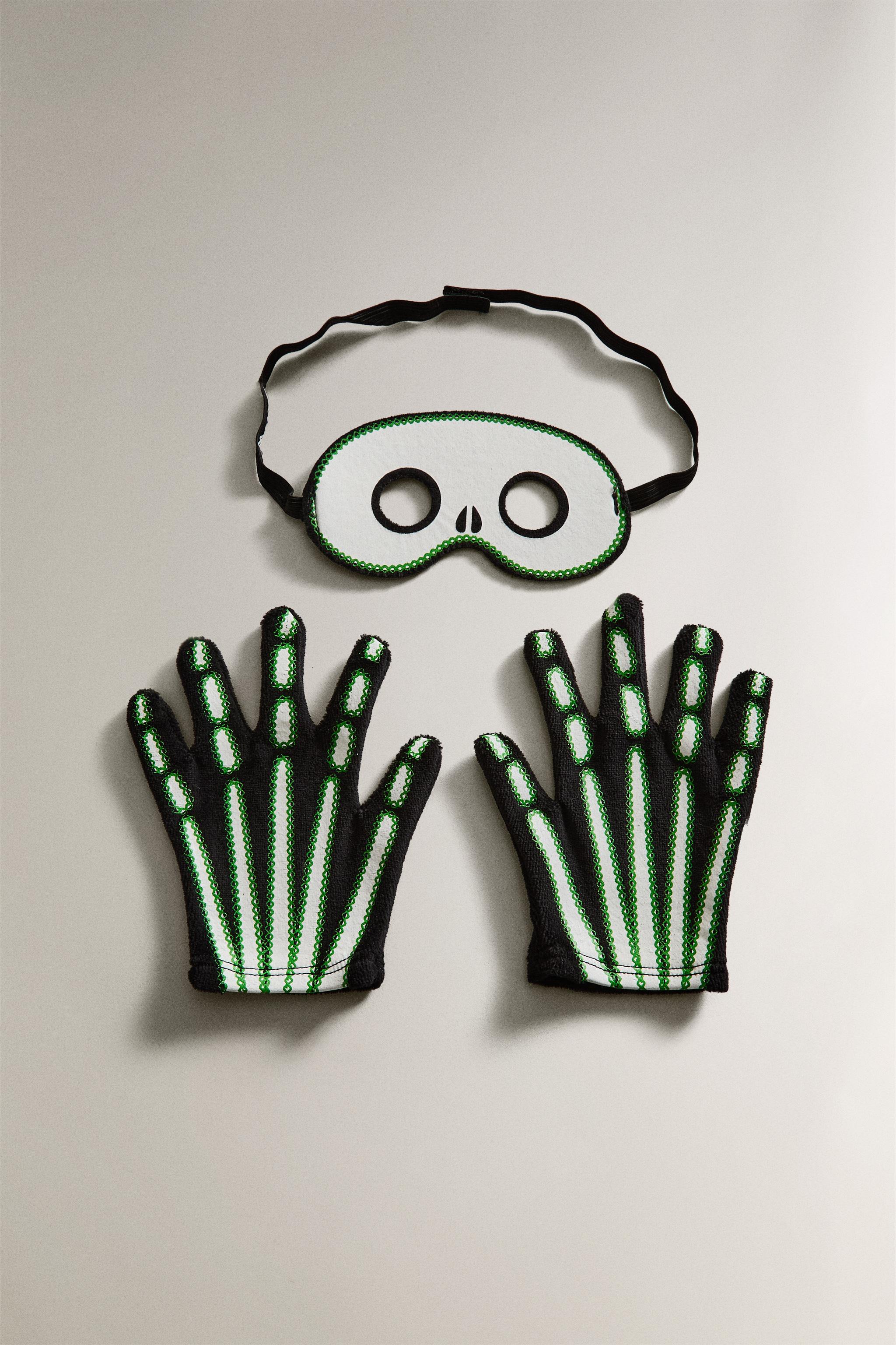 DÉGUISEMENT ENFANT GANTS ET MASQUE SQUELETTE HALLOWEEN