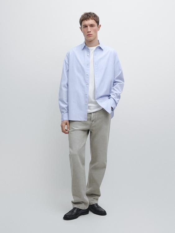 Regular fit pinstriped shirt