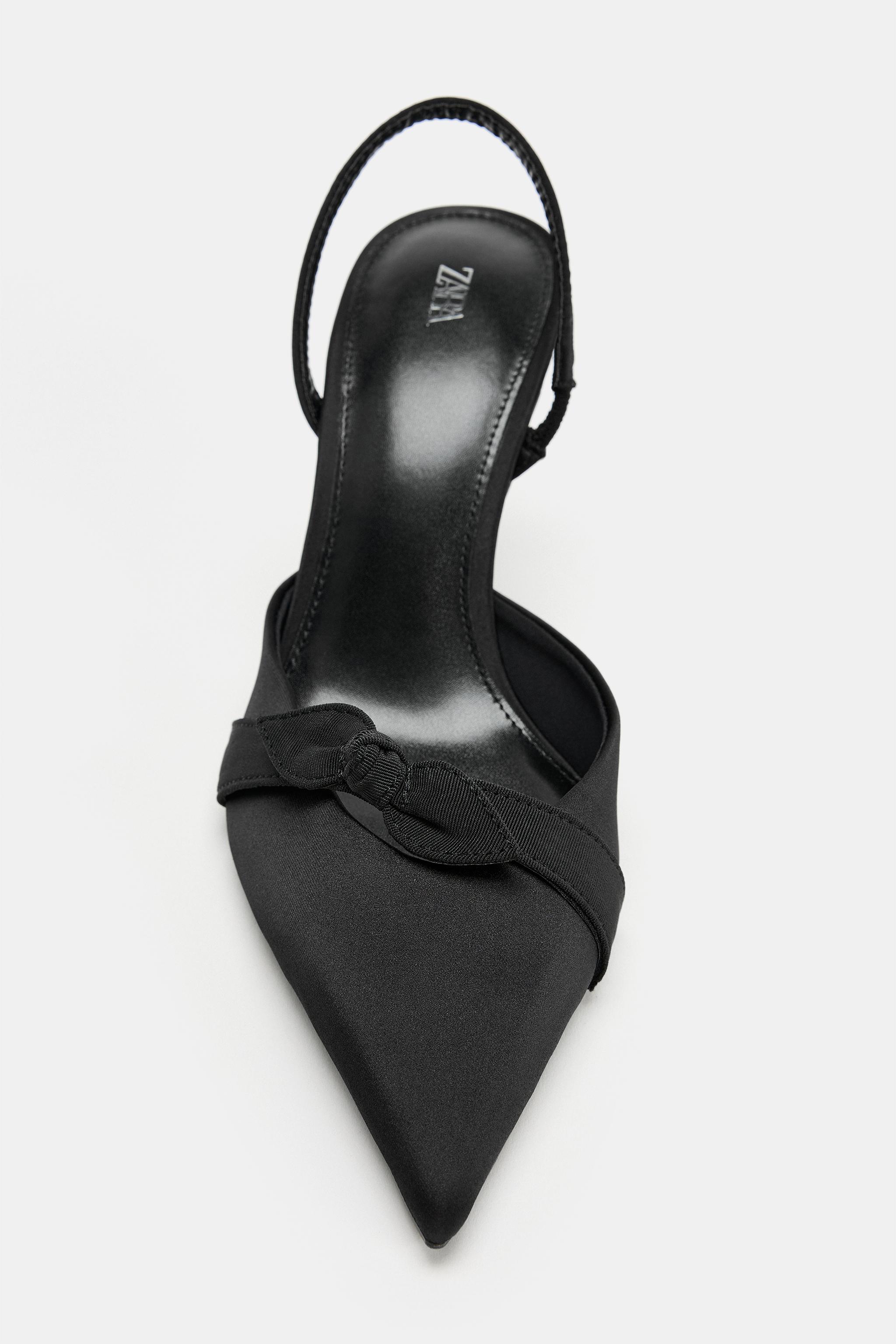 SATIN SLINGBACK HEELS