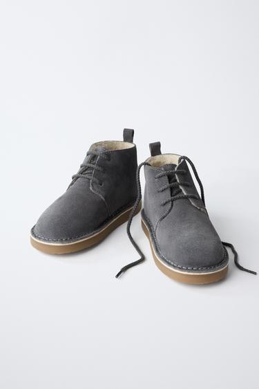 LINED LEATHER BOOTS - Blue grey by Zara - Image 2