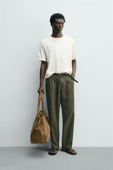 LIGHT KNIT COTTON T-SHIRT - Oyster-white by Zara
