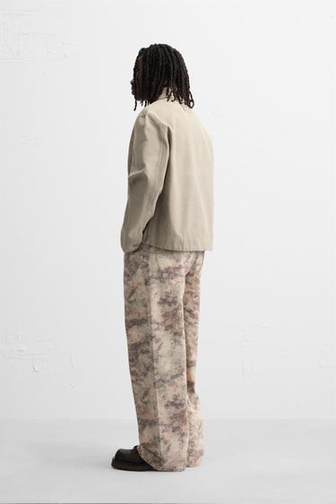 PANTALON À IMPRIMÉ CONTRASTÉ - brun de Zara - Image 3