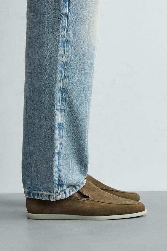 CASUAL LEATHER LOAFERS - Grey by Zara - Image 0