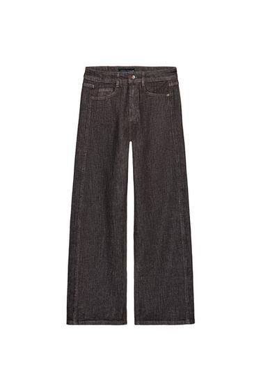 Zara Z1975 MID-RISE LOOSE STRAIGHT JEANS - Brown