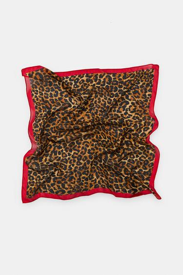 FOULARD MODAL ET SOIE À IMPRIMÉ ANIMAL - Leopard de Zara