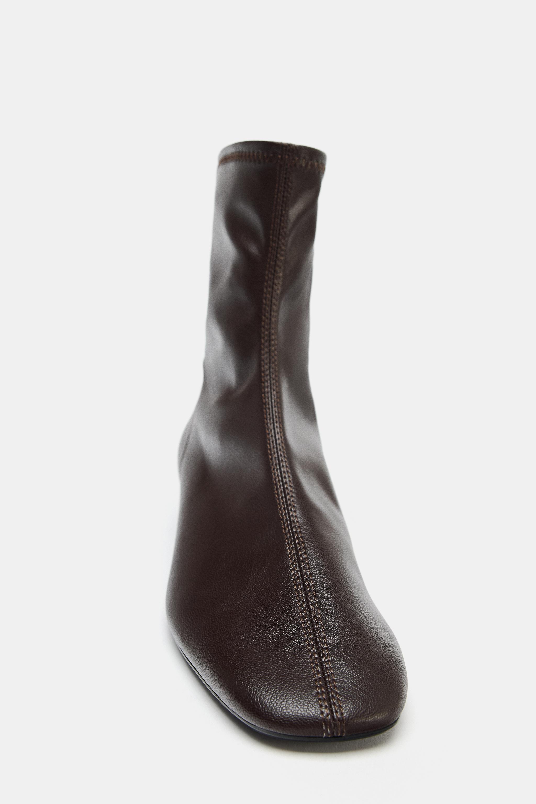 Zara Soft Leather Ankle Boots Zara TRF Soft Leather High Heeled
