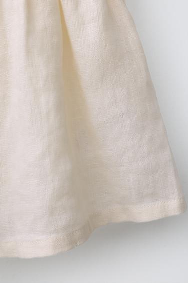 100% LINEN BLOUSE WITH LACE COLLAR - Ecru by Zara - Image 3