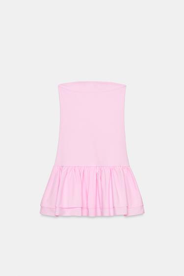 ROBE COURTE À VOLANTS - Rose pastel de Zara - Image 5