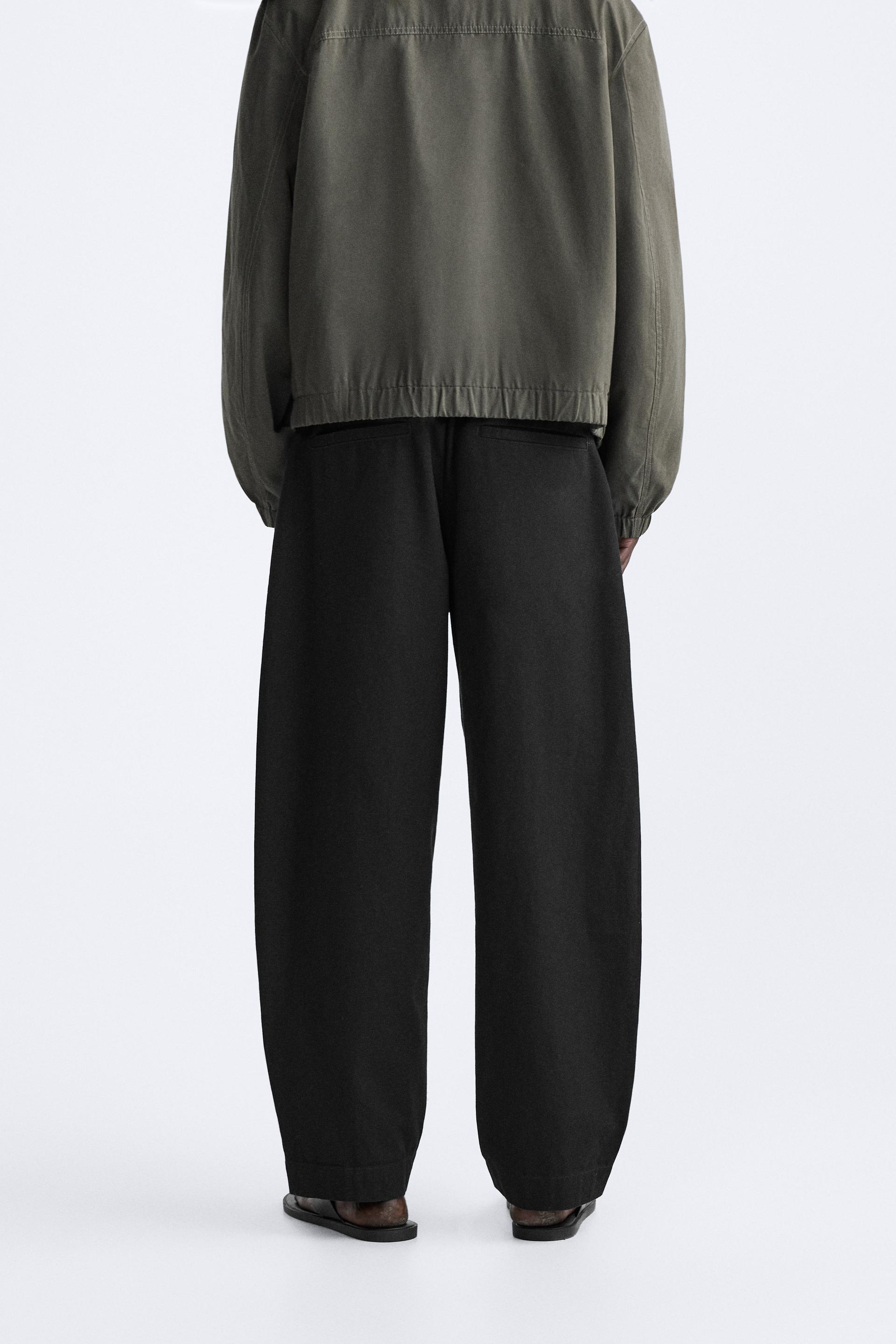 WIDE-FIT PLEATED TROUSERS - Light tan