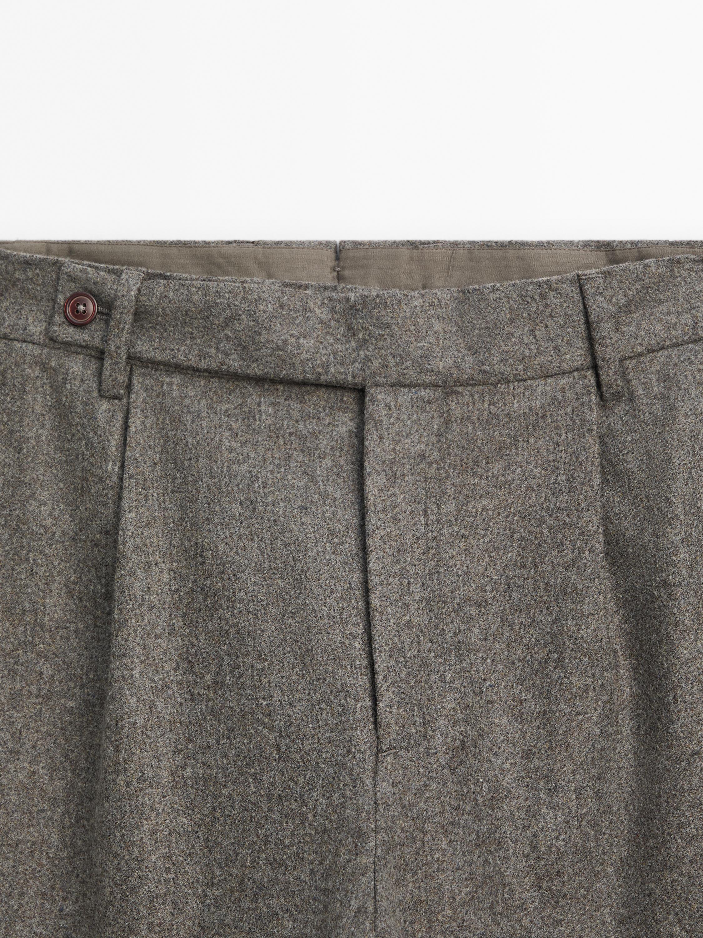 100% wool suit trousers - Mink | ZARA United States