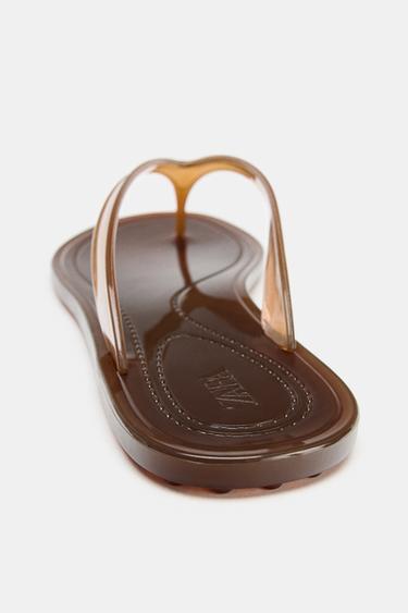 SANDALES AVEC ENTREDOIGT EN JELLY - Marron de Zara - Image 3