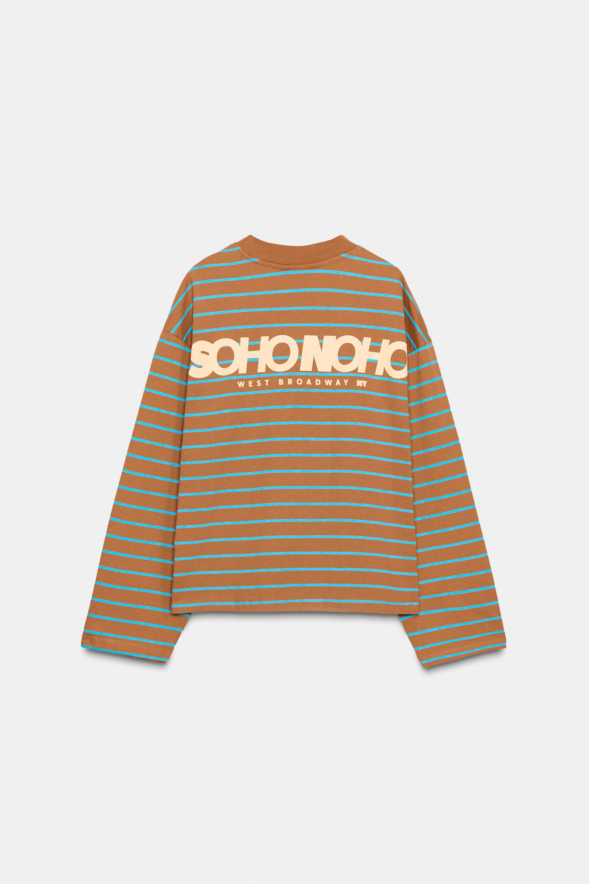 STRIPED TEXT T-SHIRT