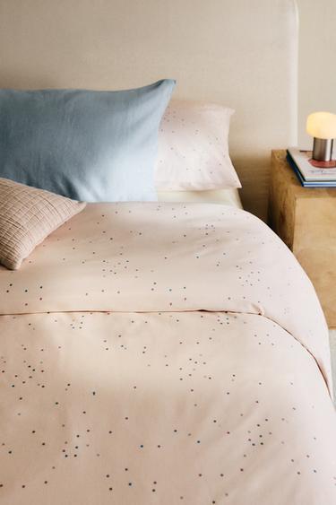 KIDS' STARS COTTON DUVET COVER - Light pink by Zara