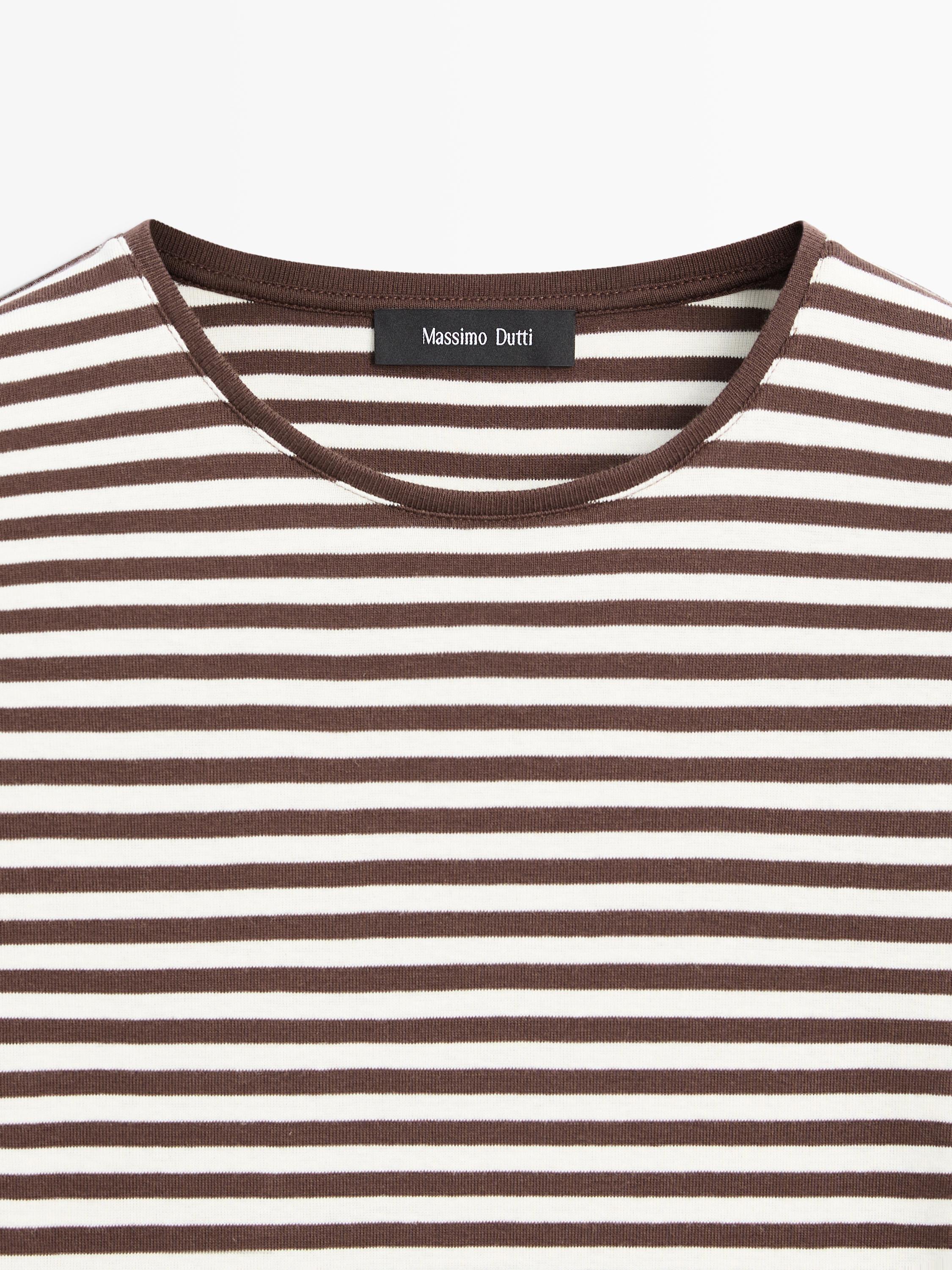 Striped long sleeve T-shirt with contrast detail