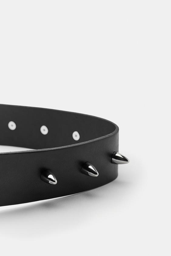 Ceinture 100% cuir à clous CATS - Noir de Zara - Image 3