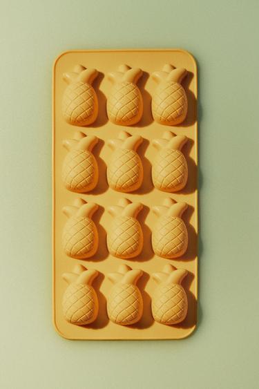 SILIKON-EISWÜRFELBEHÄLTER PIÑA 12ER - Gelb von Zara