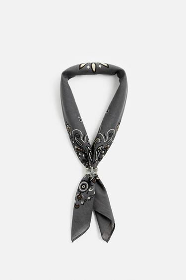 BANDANA CON ANILLO - Gris medio de Zara