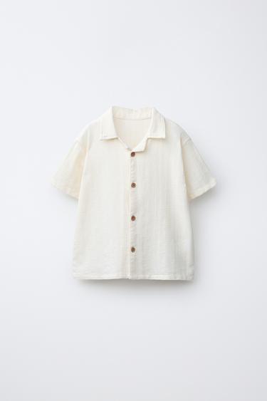TEXTURED SHIRT - Ecru by Zara - Image 0