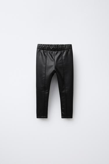 LEATHER-EFFECT LEGGINGS - Black by Zara - Image 0