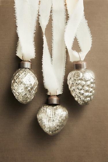 PACK DÉCORATION SAPIN BOULES FORMES NOËL (PACK DE 3) - Argent de Zara - Image 4