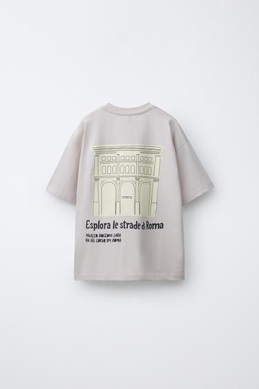 MAGLIETTA STAMPATA - Grigio perla di Zara