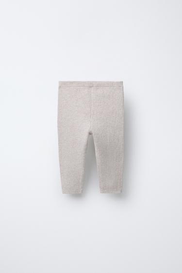 LEGGING CÔTELÉ À BOUTONS - Sable / Chiné de Zara - Image 1