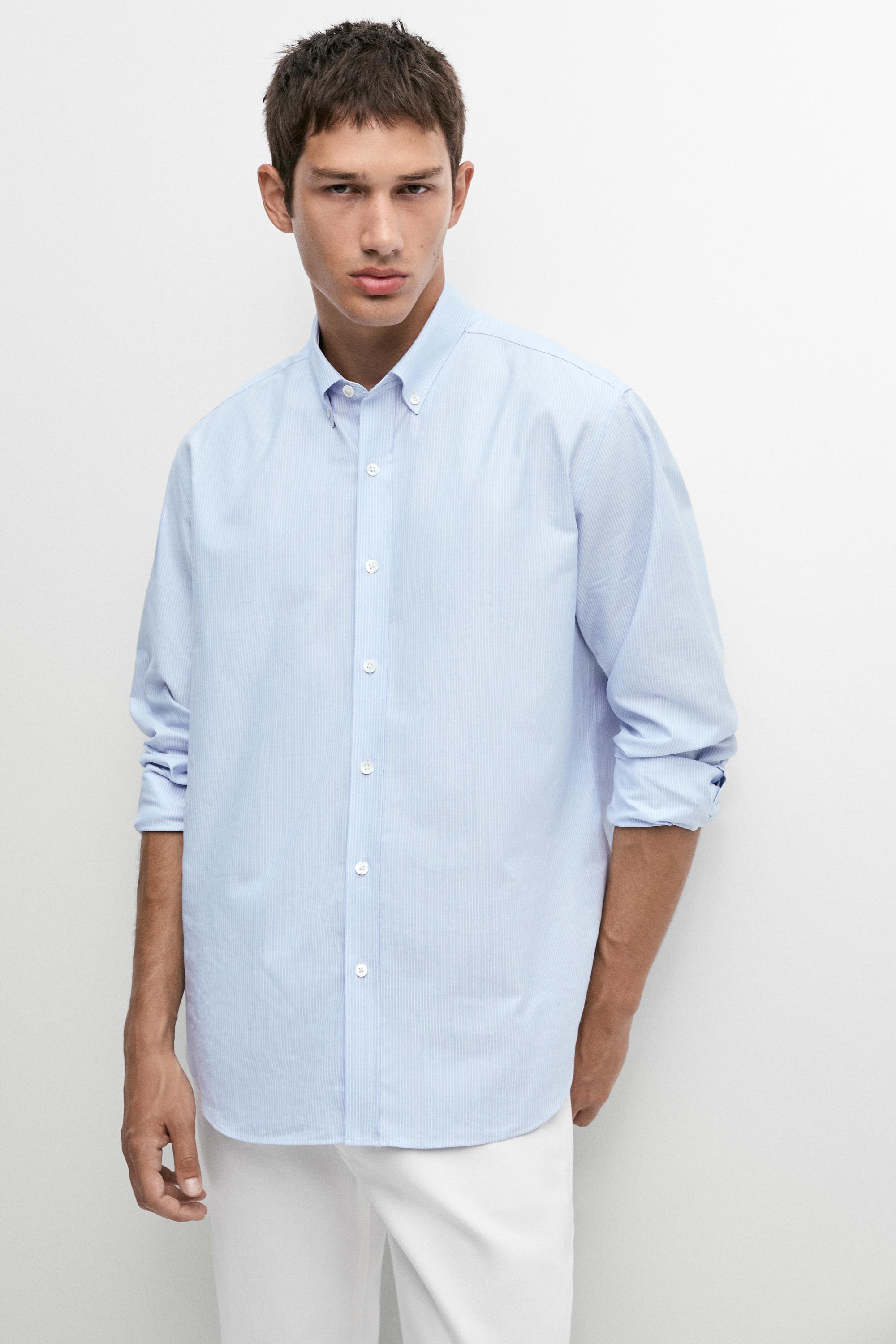 Chemise regular fit rayée 100 % coton