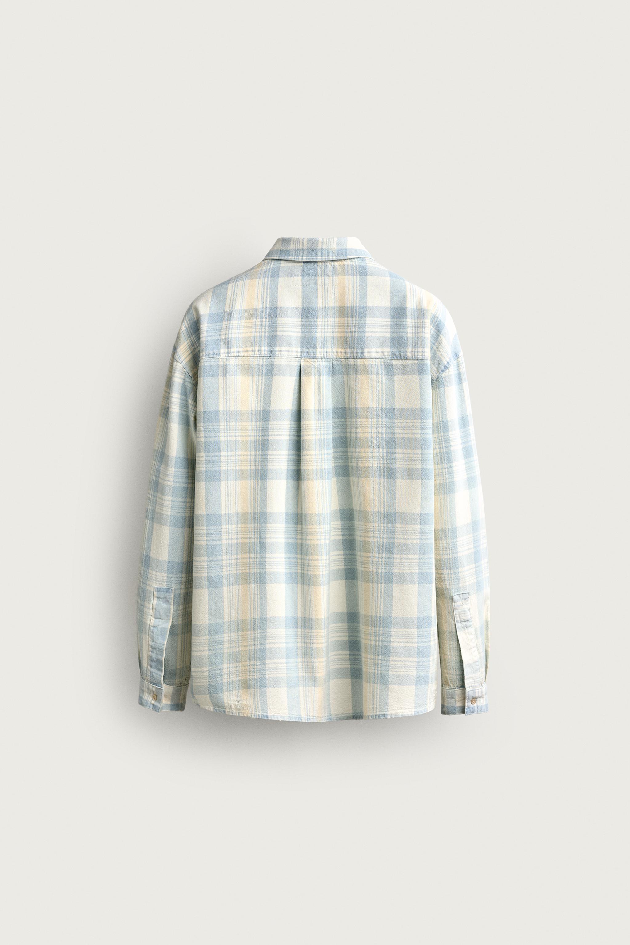 Zara RELAXED FIT KARELİ GÖMLEK görsel 8