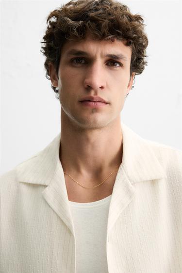 TEXTURED STRIPE SHIRT - Beige by Zara - Image 5