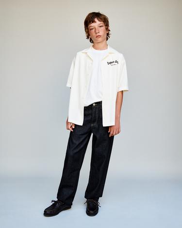 TEXT BOWLING SHIRT - Cream by Zara