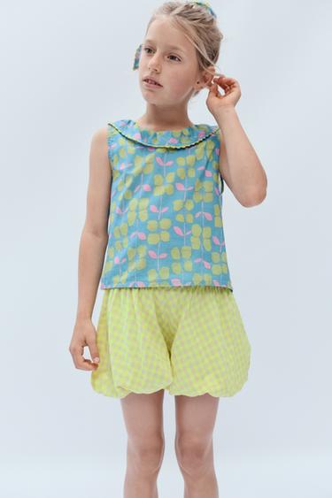 2-14 YEARS/ LIMITED EDITION GINGHAM SAROUEL SHORTS - Yellow by Zara