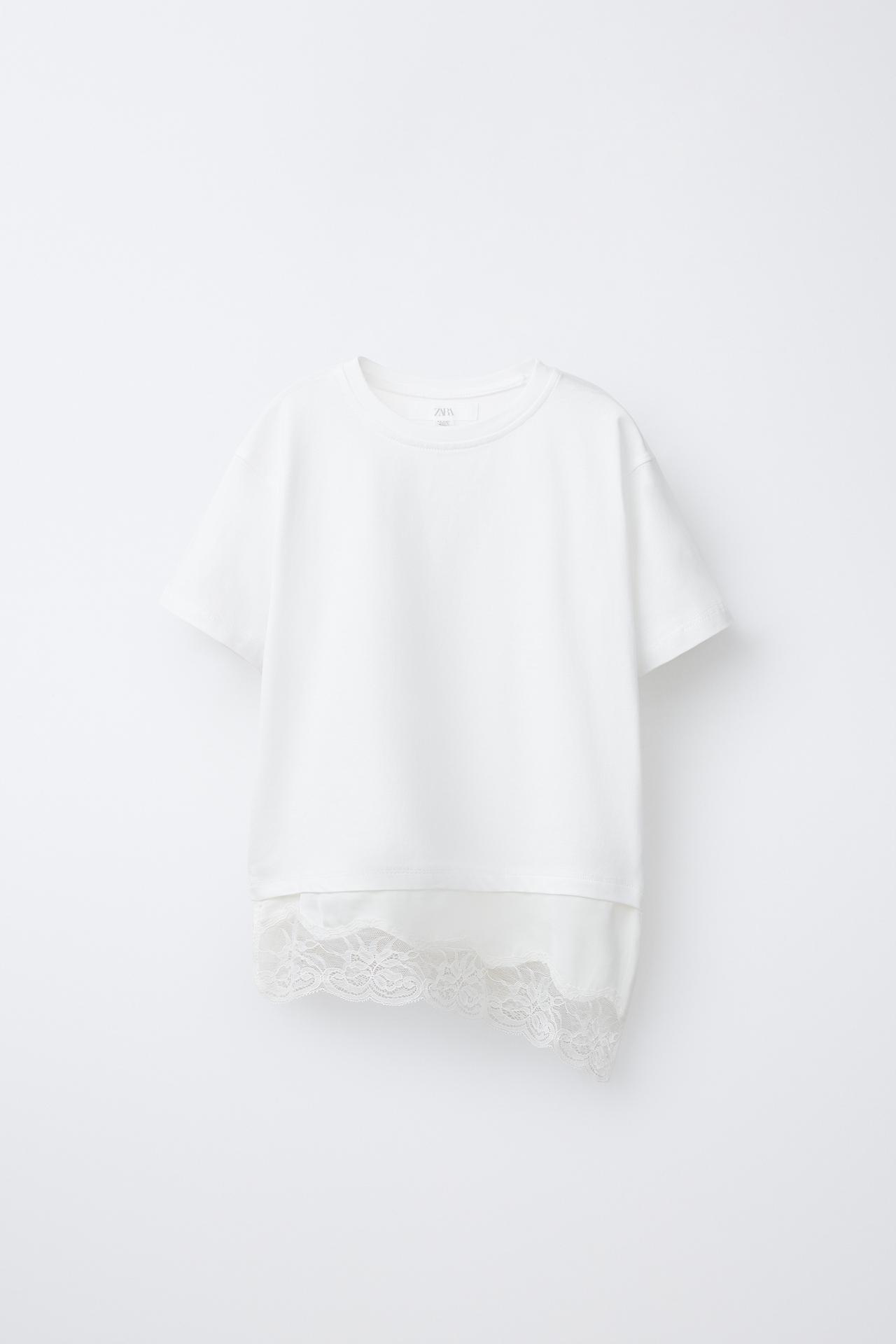 COMBINATION LACE T-SHIRT — White