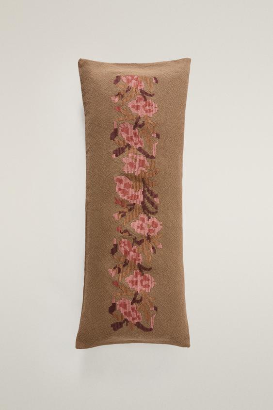 KISSENBEZUG MIT BLUMENSTICKEREI - Hellgrün von Zara - Bild 0