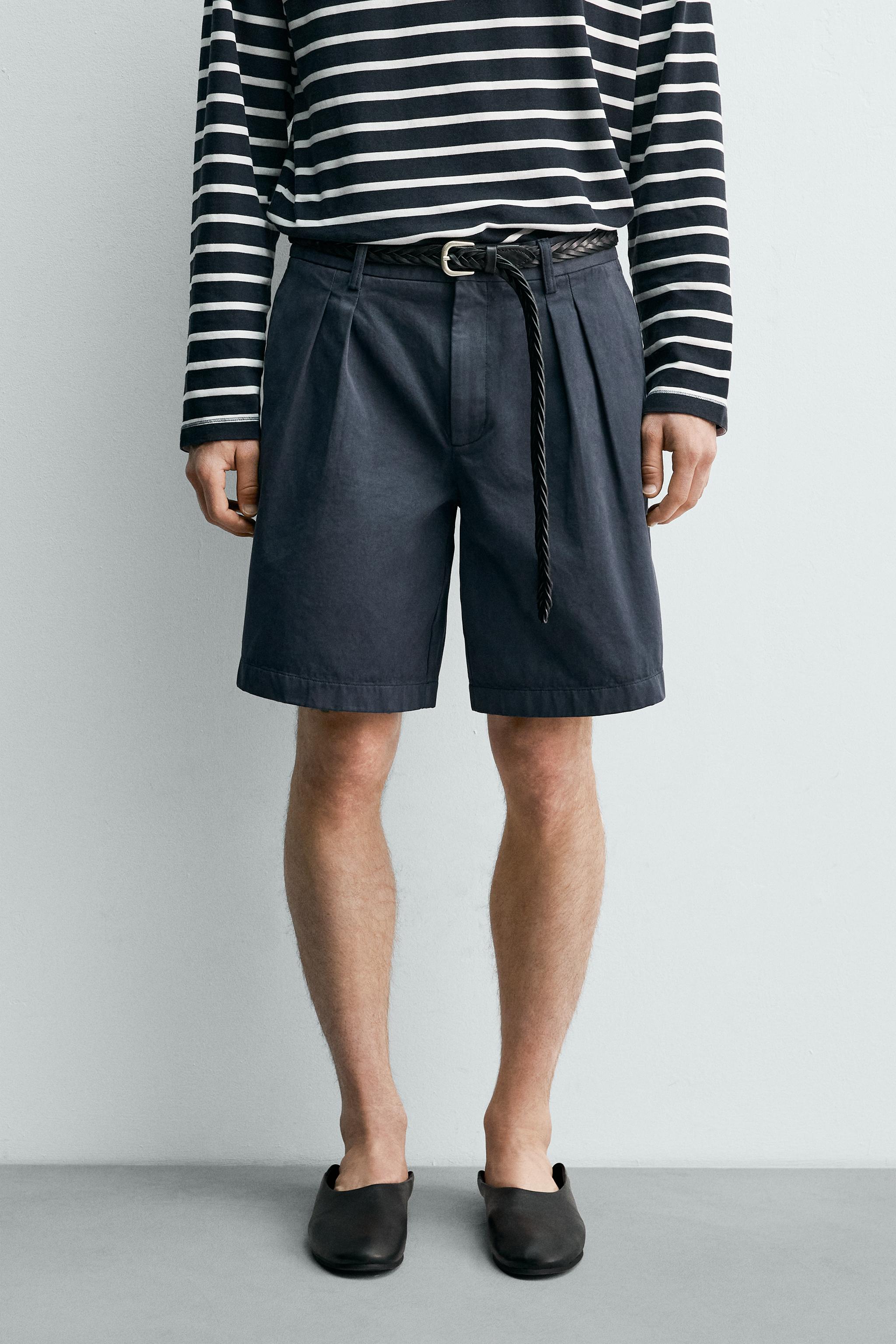 AARON LEVINE X ZARA RELAXED FIT PLEATED SHORTS